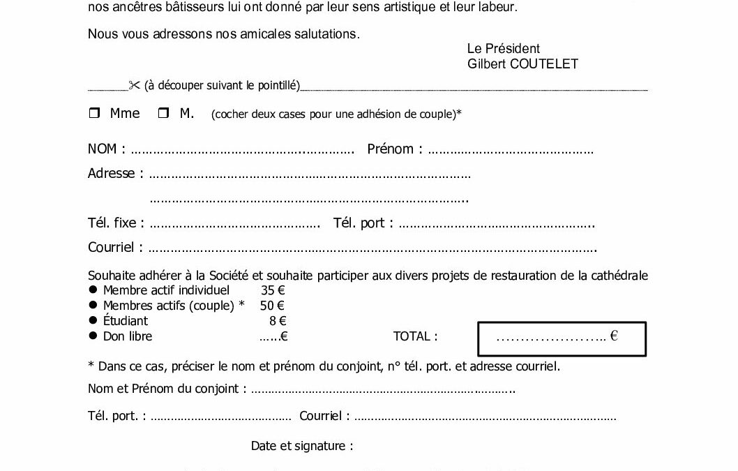 Bulletin d’adhésion 2025 GC (Personnes physiques)