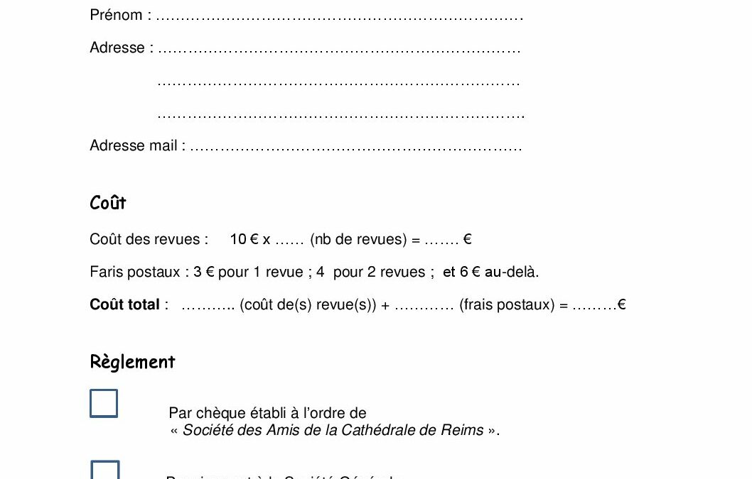 Bulletin de commande
