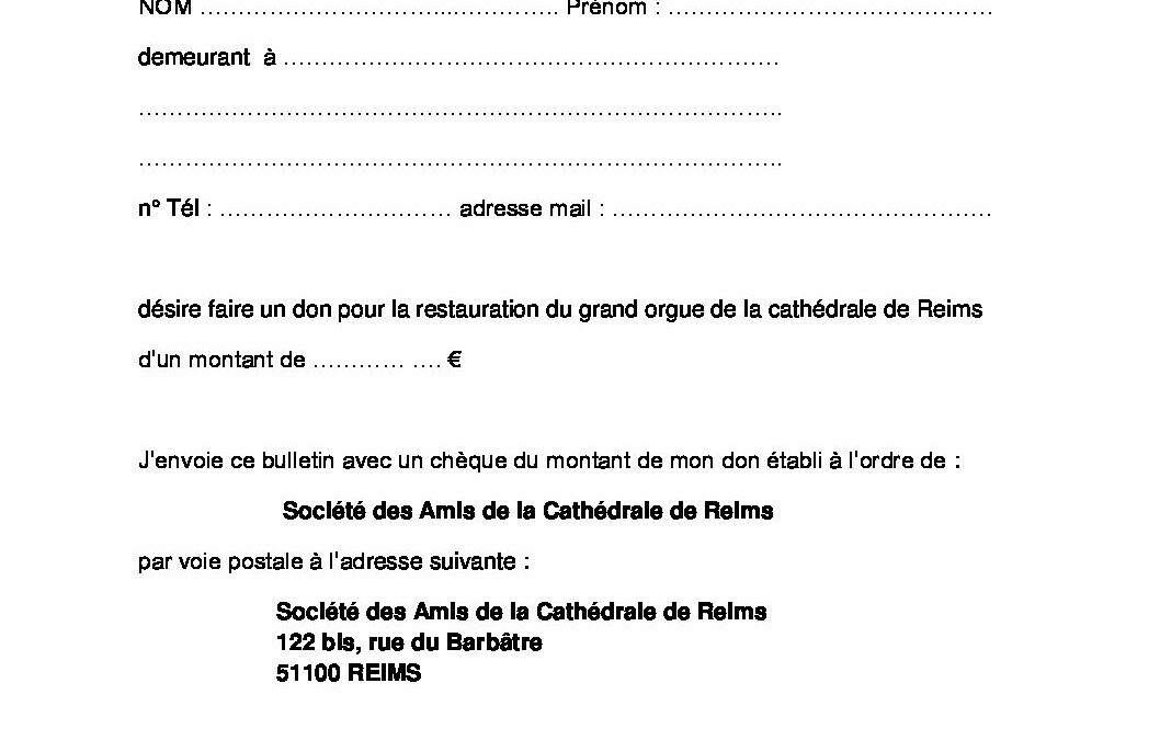 Don pour l’orgue