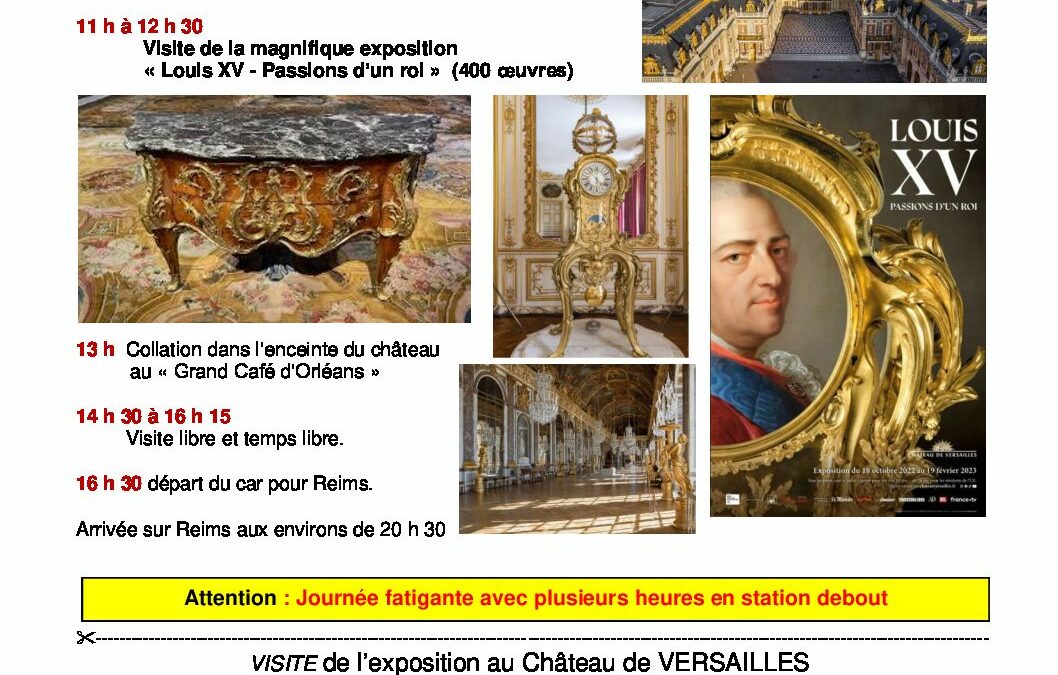 Sortie à Versailles – Inscription