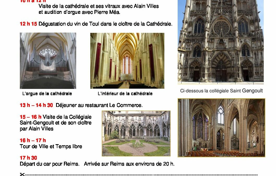 Sortie à Toul – Inscription